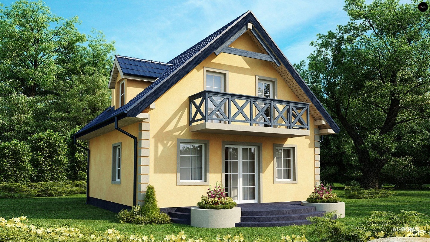 Проект двухэтажного дома 107 кв м - villaexpert.