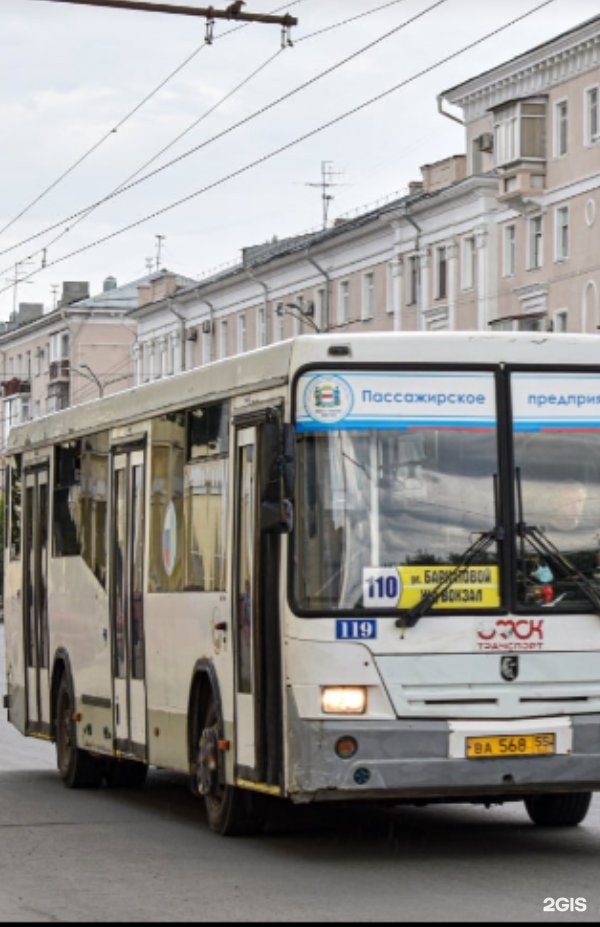 Онлайн табло автобуса 110, город Омск, в реальном времени