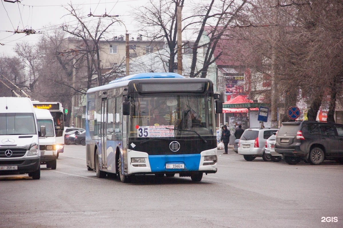 Кыргызстан маршрут. Маршрутка 35. Автобус 35.