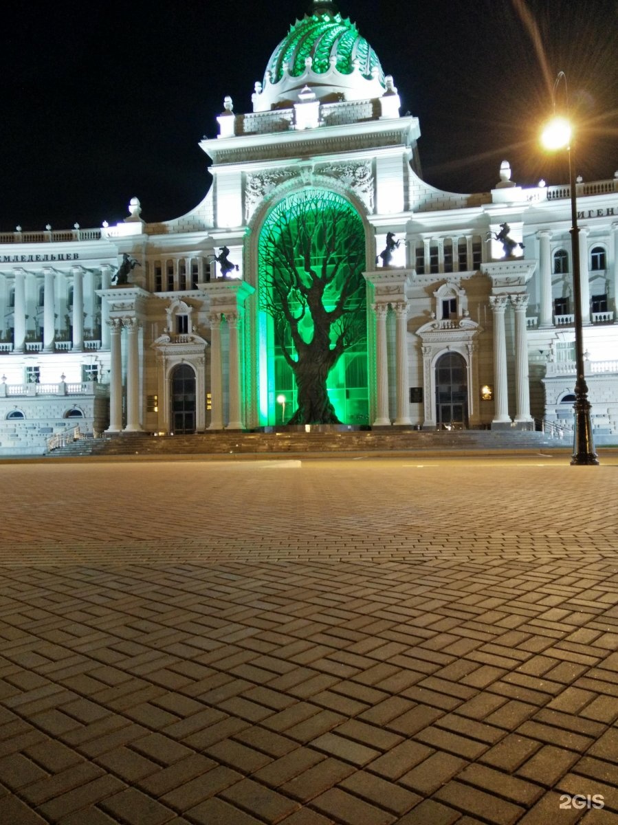 Дворец земледельцев Казань ночью