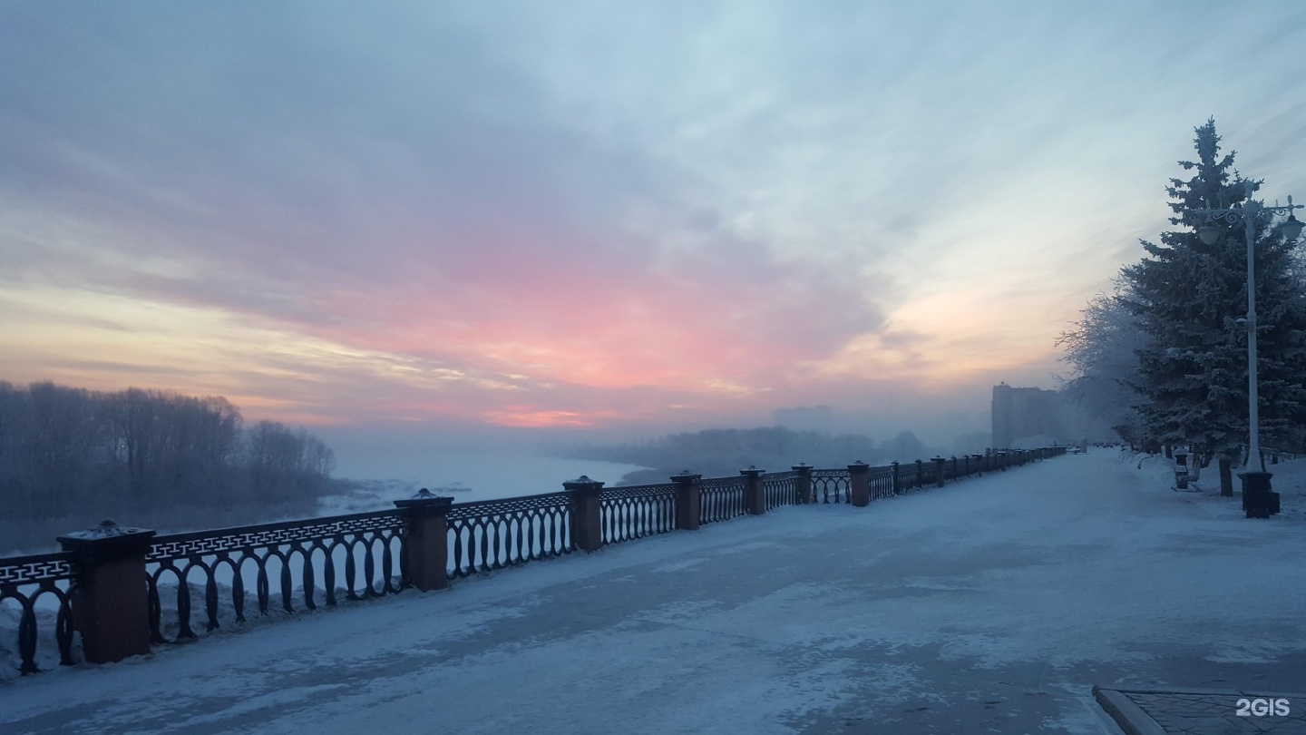 Притомская набережная Кемерово зимой